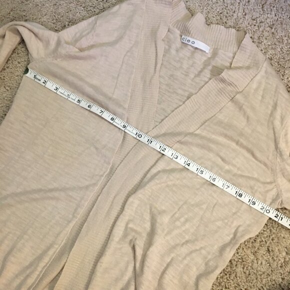 Pale Pink Lightweight Knit Cotton Rayon Open Cardigan - Picture 12 of 16